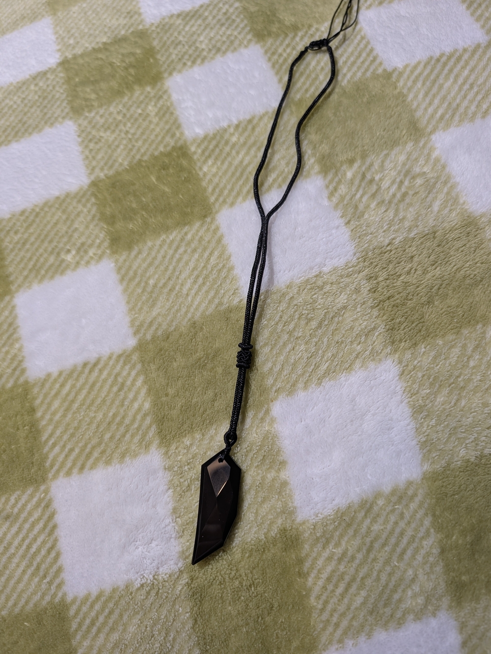 Minimalist Black Pendant Necklace for Men - Adjustable Cord